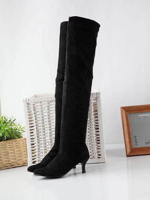 Womens Suede Tall Plus Size Boots