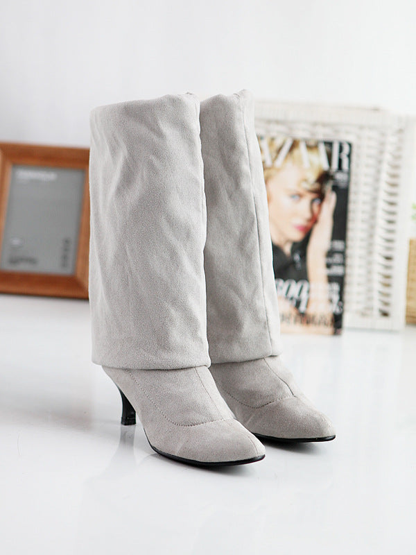 Womens Suede Tall Plus Size Boots